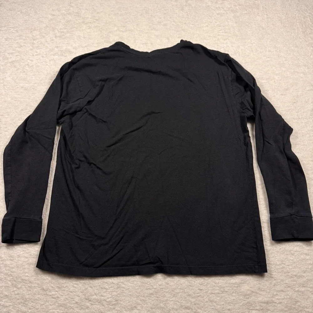 US Polo‎ Assn Mens Long Sleeve T-Shirt Black Crew Neck Cotton Logo Large